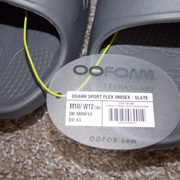NWT-OOFOS OOahh Sport Flex Sandal - Slate - Picture 2 of 7